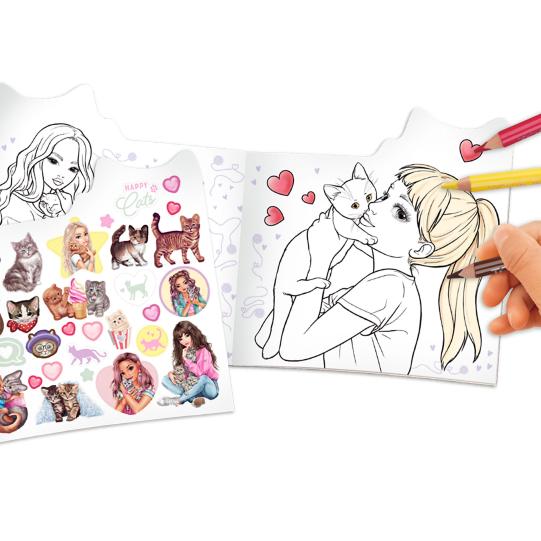 Top Model Kitty Colouring Book With Stickers