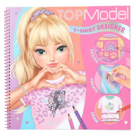 Top Model T-Shirt Designer Colouring Book (With Stencil & Stickers)