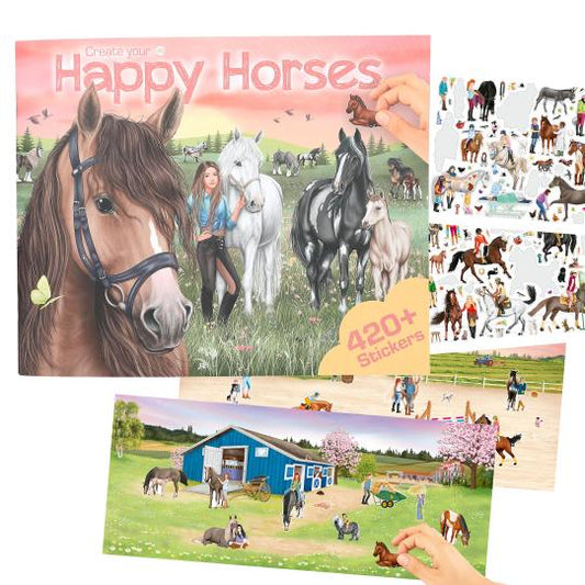 Miss Melody Create Your Happy Horses Colouring Book With Stickers