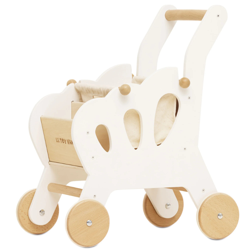 Le Toy Van Wooden Shopping Grocery Trolley & Bag