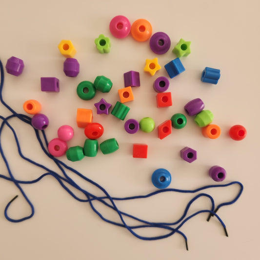 Colourful Lacing Beads - 40 piece set
