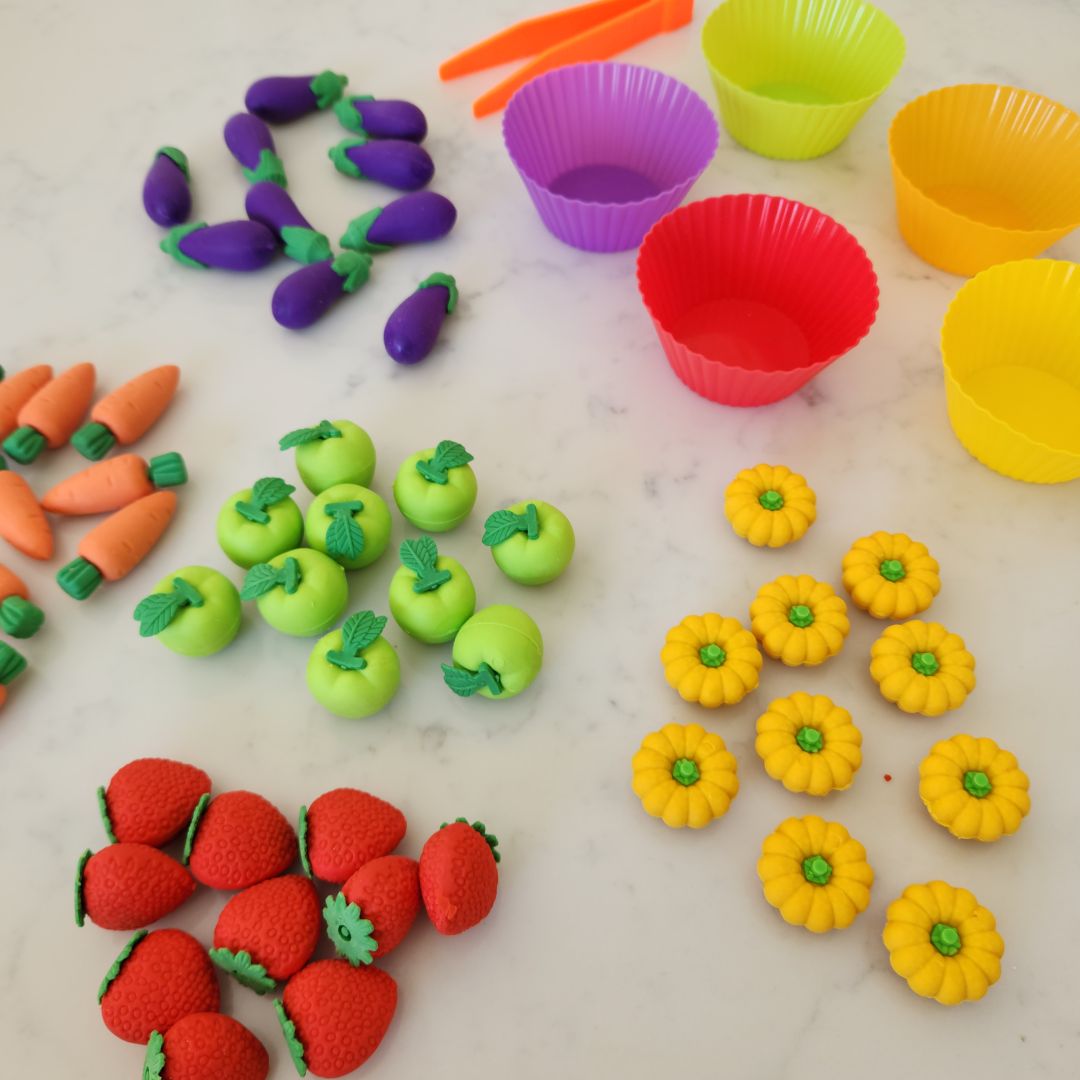 Fruit and Veg Colour and Counting Sorting Set