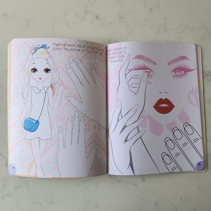 Nail Art and Hair Style Activity Book