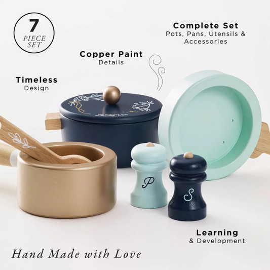 Le Toy Van Wooden Pots & Pans Kitchen Accessories