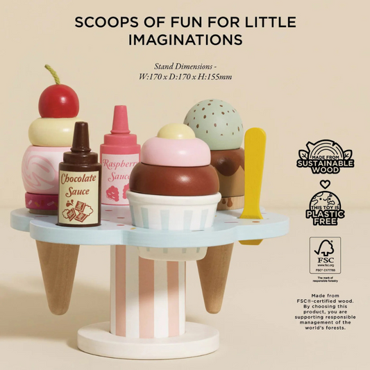 Le Toy Van Wooden Ice Cream Stand & Toppings