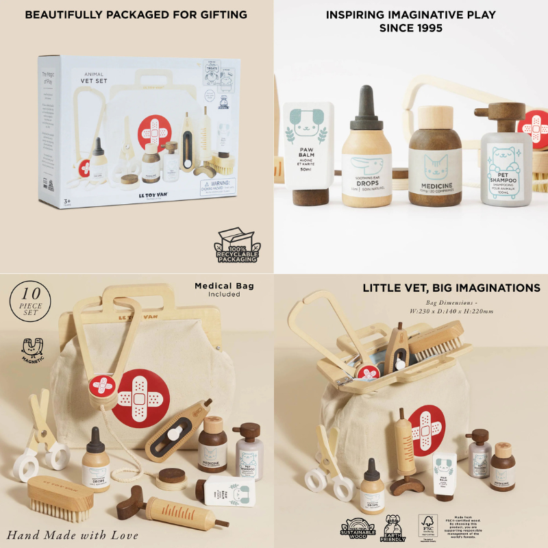 Le Toy Van Wooden Animal Vet Set