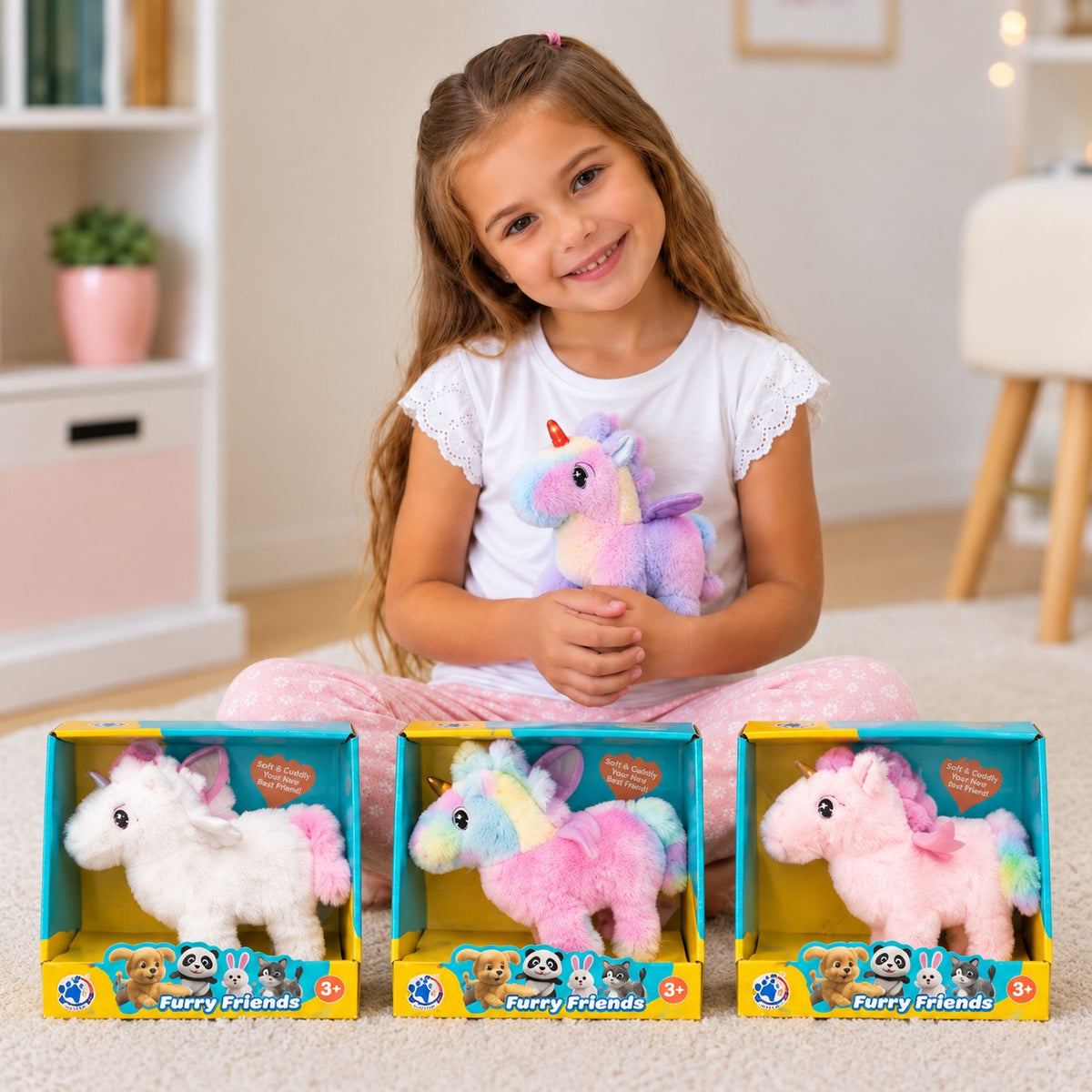 Furry Friends Plush Unicorn - Battery Operated