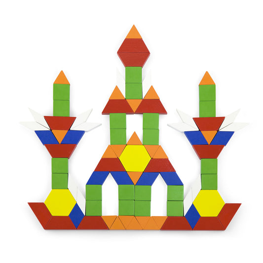Viga Wooden Geometric Blocks 250 Block Set