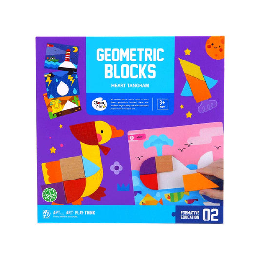 Jarmelo Geometric Blocks - Heart Tangram