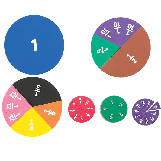 EDX Education Printed Fraction Circles - 1 to 12th
