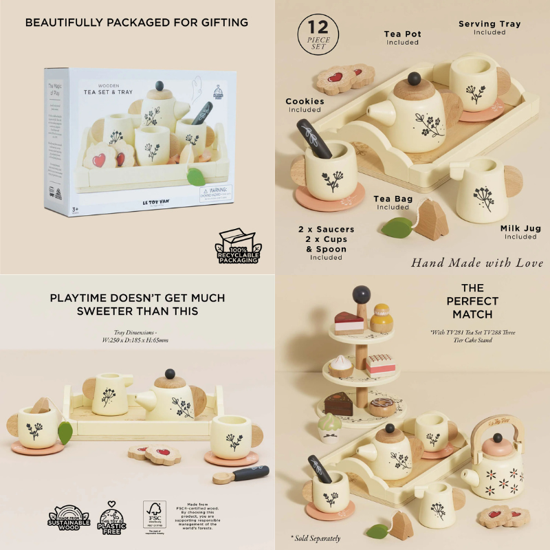 Le Toy Van Wooden Tea Set & Tray