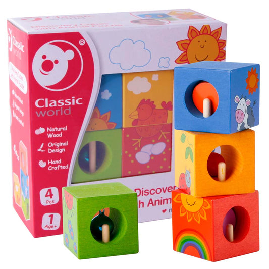 Classic World Discovery Cubes with Animal Puzzle