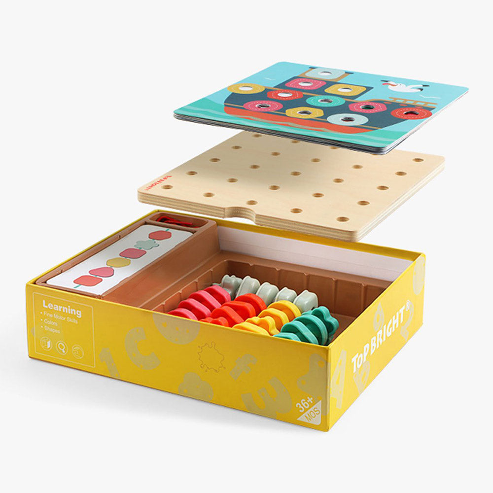 TopBright Fine Motor Lacing, Stacking and Peg Activity Set