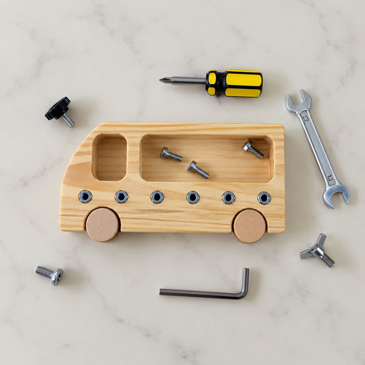 Wooden Busy Bus