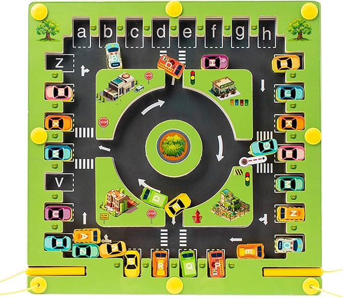 Magnetic Letter Vehicle Maze