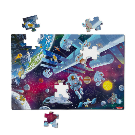 Melissa & Doug Outer Space Glow in the Dark Floor Puzzle (48 pcs)