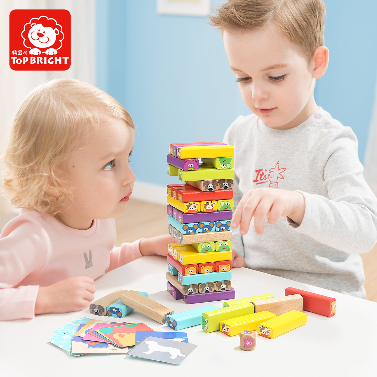 TopBright Animal Jenga Game