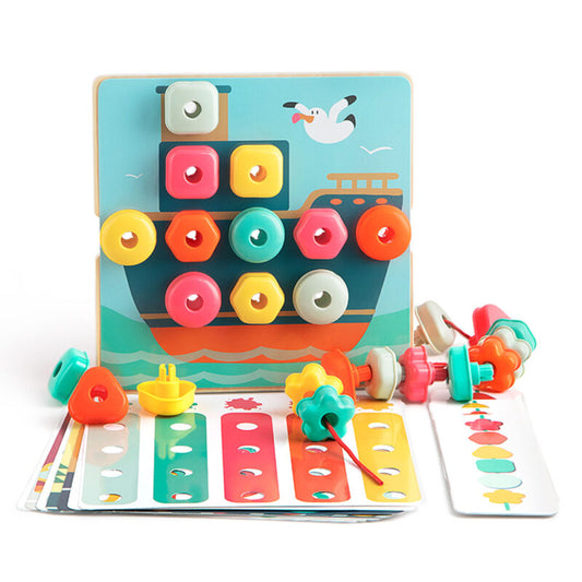 TopBright Fine Motor Lacing, Stacking and Peg Activity Set