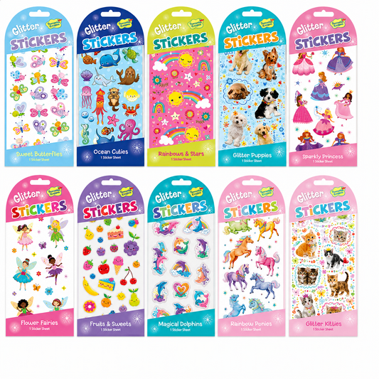 Peaceable Kingdom Glitter Stickers - Various Designs