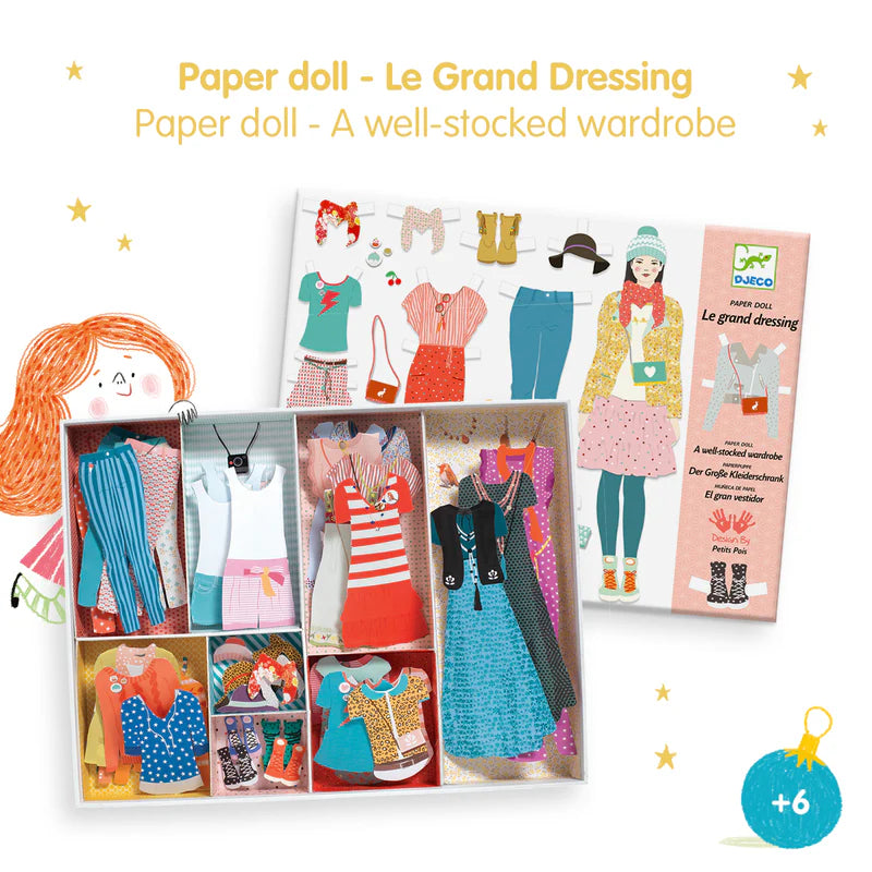 Djeco One Big Dressing Room Paper Dolls The Toy Trip