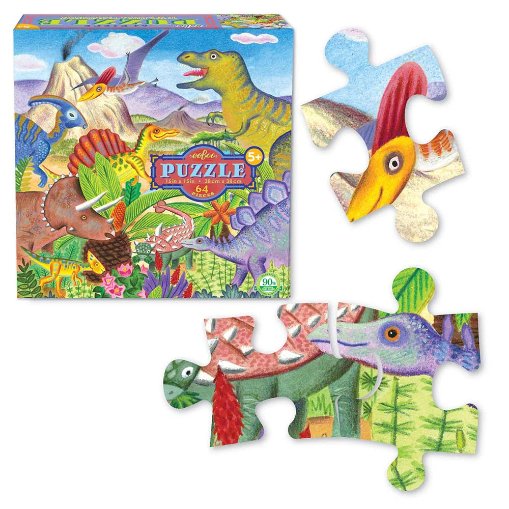 eeBoo Dinosaur Island 64 Piece Puzzle