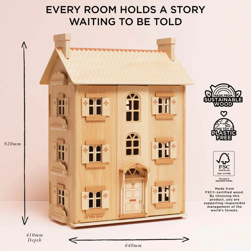 Le Toy Van The Grand Natural Wood Dollhouse
