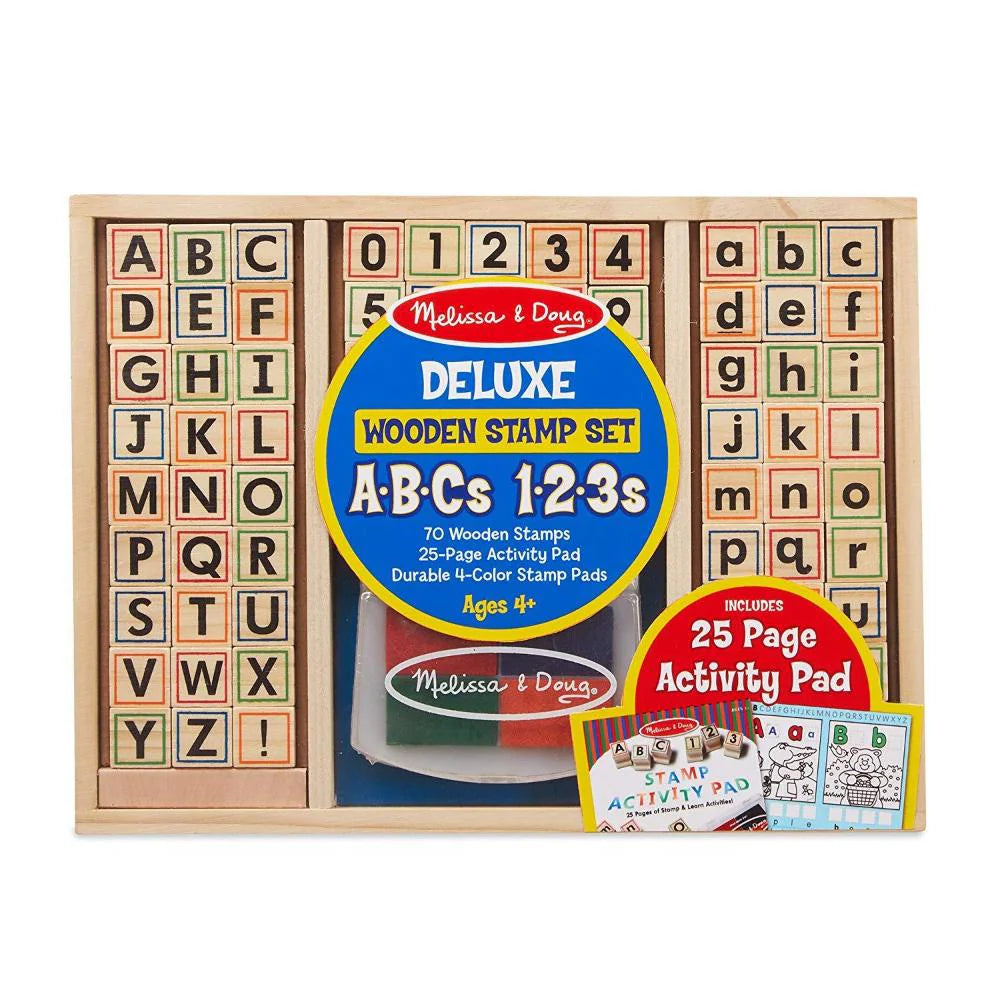 Melissa & Doug Wooden ABC 123 Activity Stamp Set