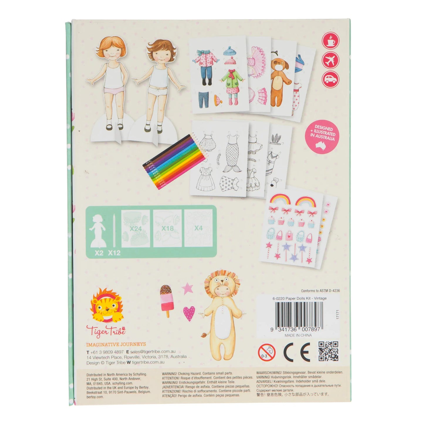 Tiger Tribe Paper Dolls Kit - Vintage