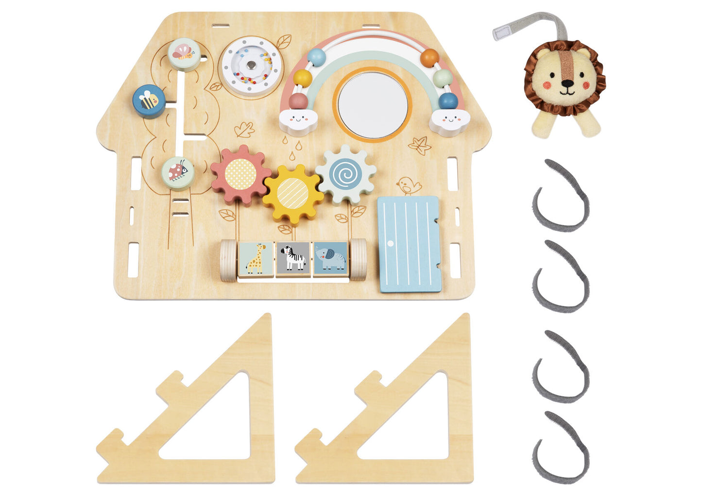TookyToy 2 in 1 Montessori Activity Busy Board