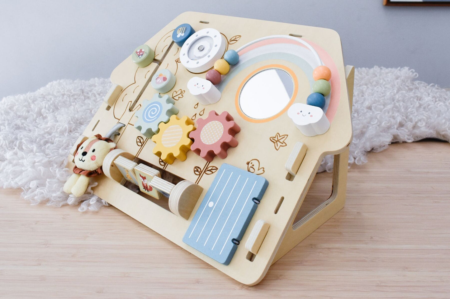TookyToy 2 in 1 Montessori Activity Busy Board