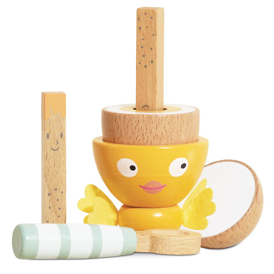 Le Toy Van Wooden Egg Cup & Soldiers