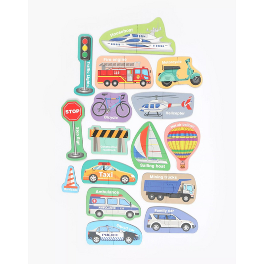 Magnetic Vehicle Puzzle Set