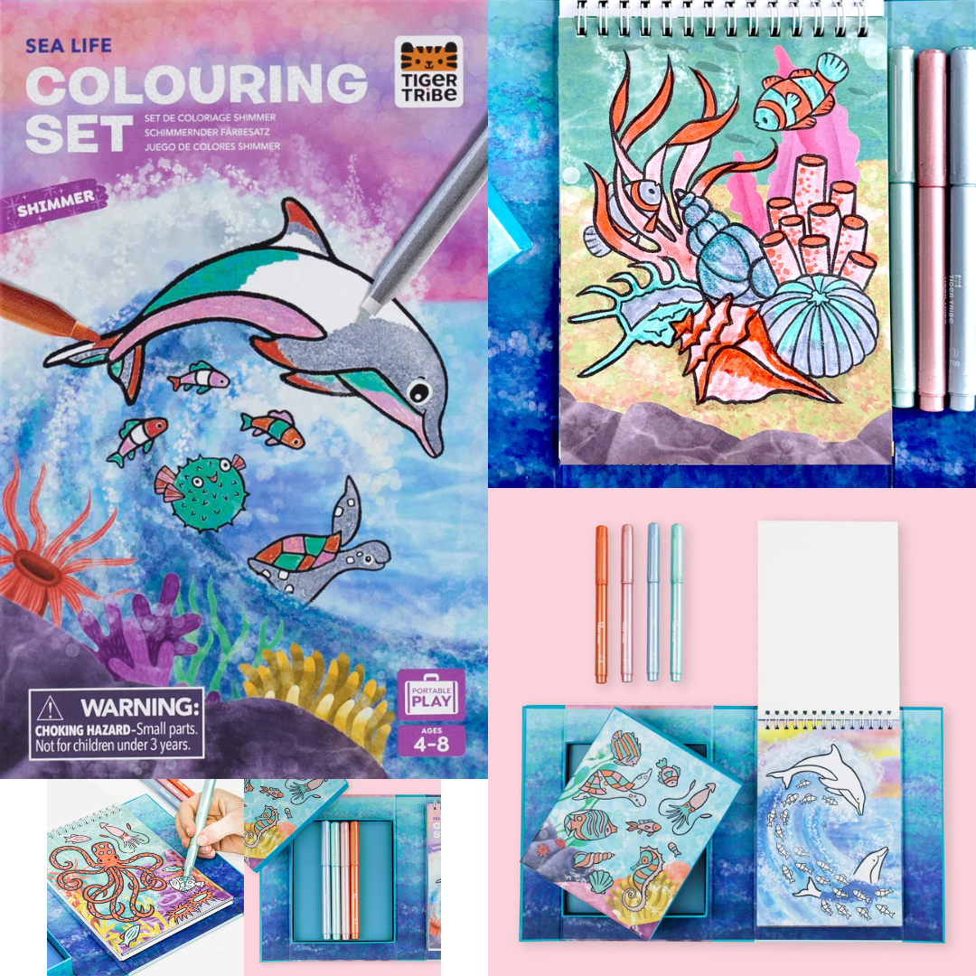 Tiger Tribe Shimmer Colouring Sets - Various Designs