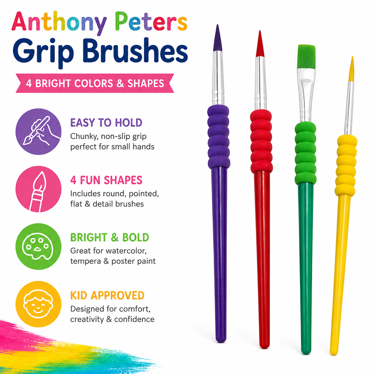 Anthony Peters Grip Brushes - Set of 4