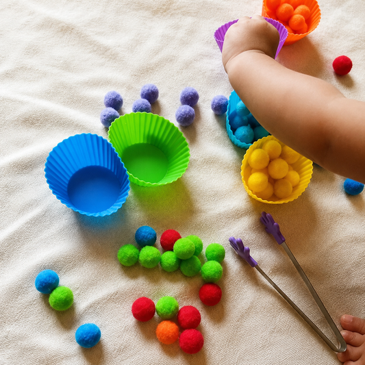 Cupcake and Pom Pom Colour Sorting Fine Motor Game