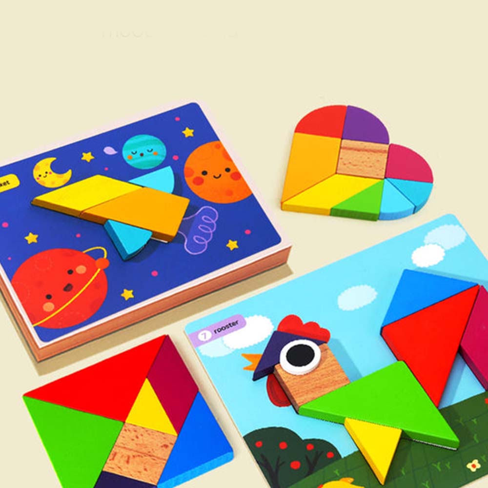 Jarmelo Geometric Blocks - Heart Tangram