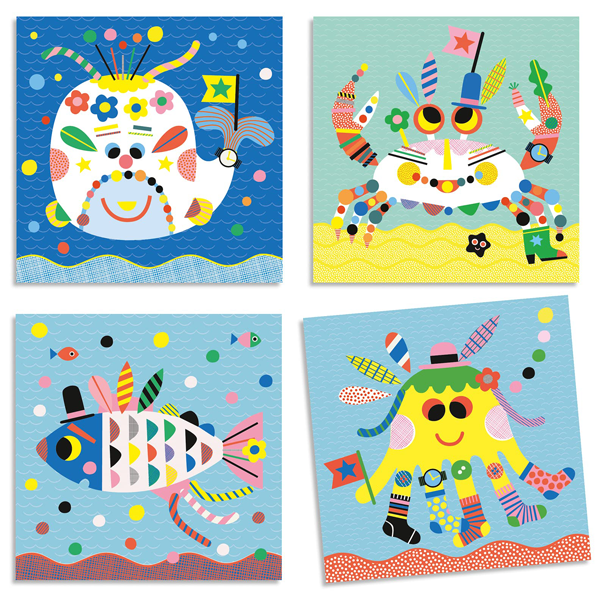 Djeco Create with Reusable Stickers: Sea Creatures