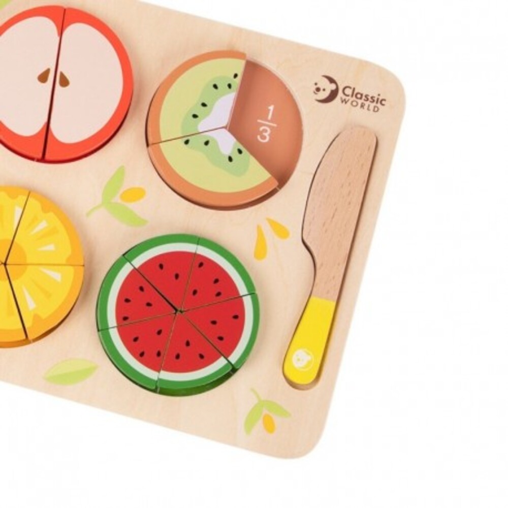 Classic World Fruity Fractions - Cutting Fruit Puzzle 23Pcs
