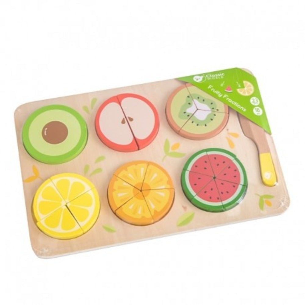 Classic World Fruity Fractions - Cutting Fruit Puzzle 23Pcs