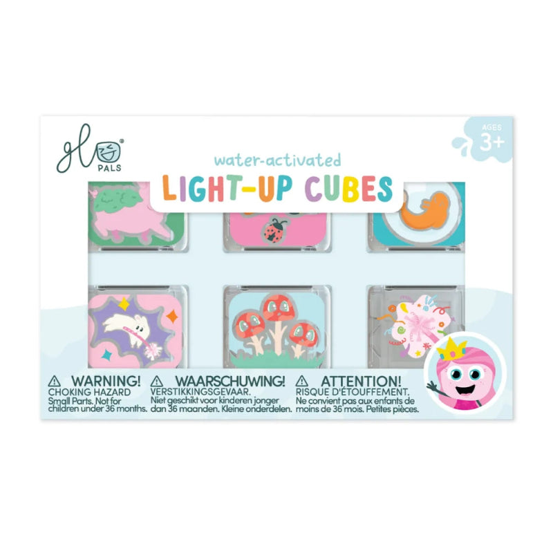 Glo Pals Water Activated Light Up Sensory Cubes 6 Piece