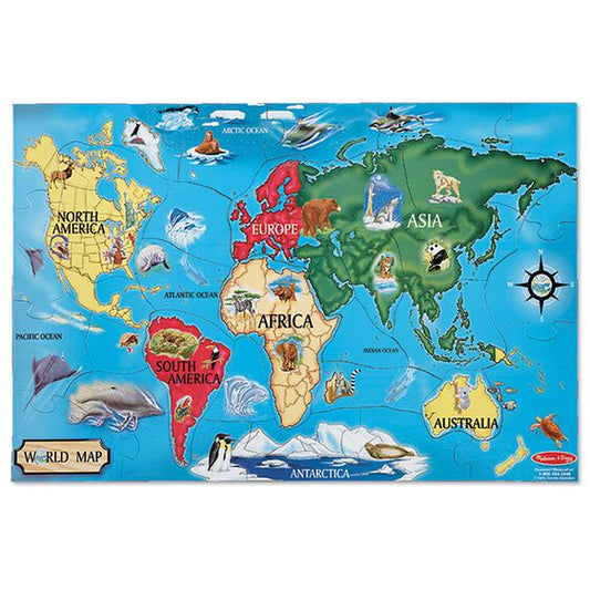Melissa & Doug World Map Floor Puzzle - 33 Pieces