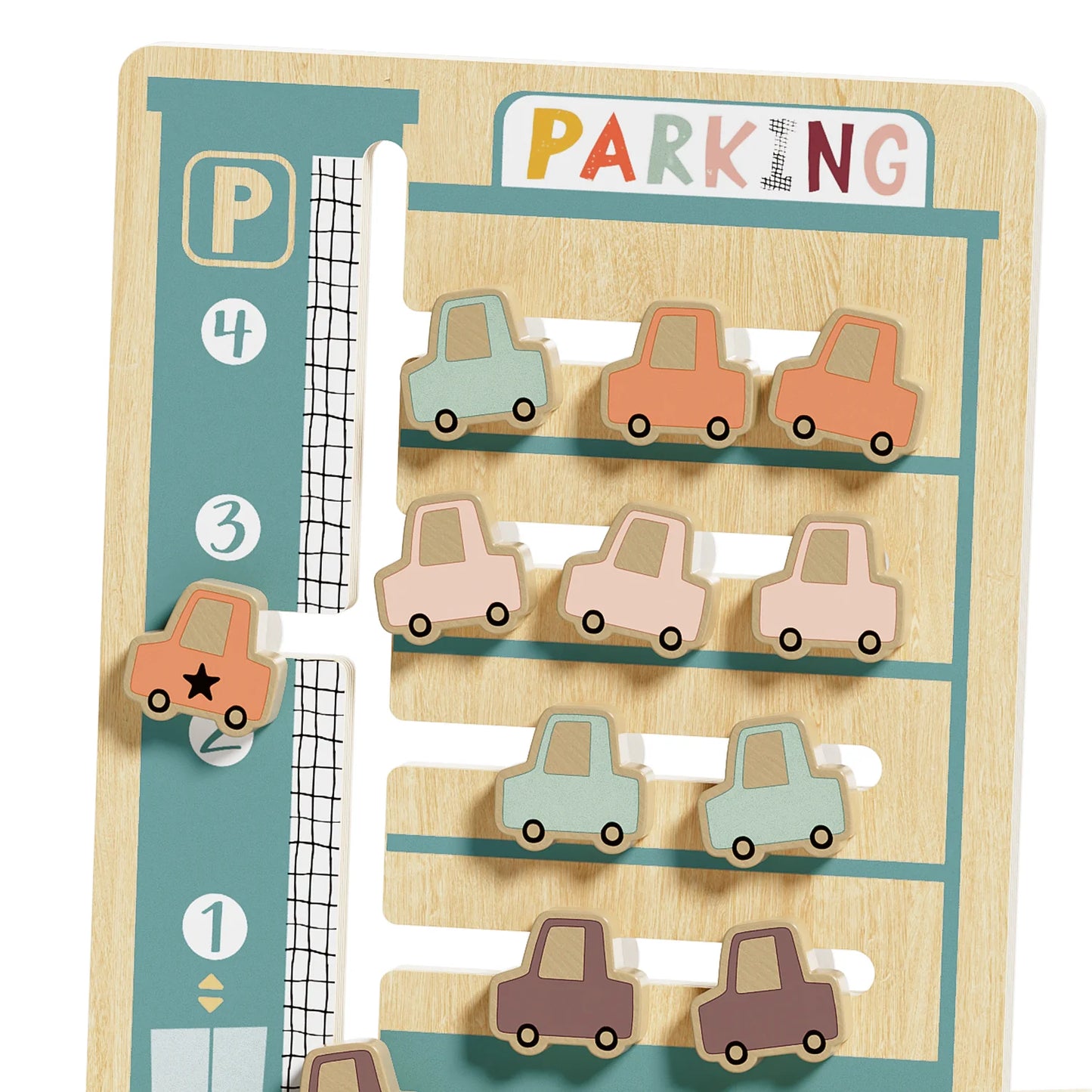 TopBright Montessori Parking Challenge Sliding Puzzle Board Game