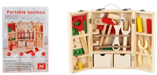 On the Go Wooden Toolbox