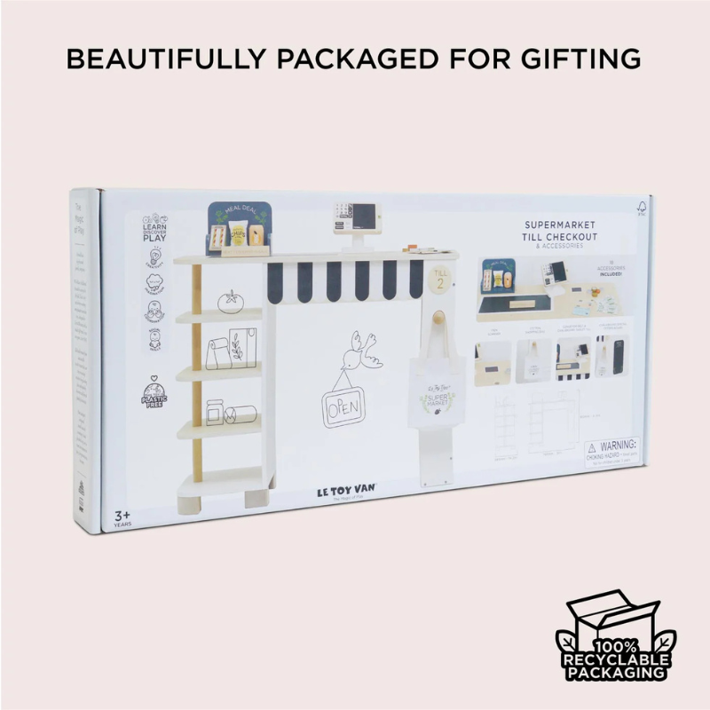 Le Toy Van Wooden Supermarket Till Checkout & Accessories