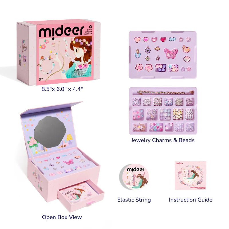 Mideer Kids Charm Bracelet Kit with Jewellery Box