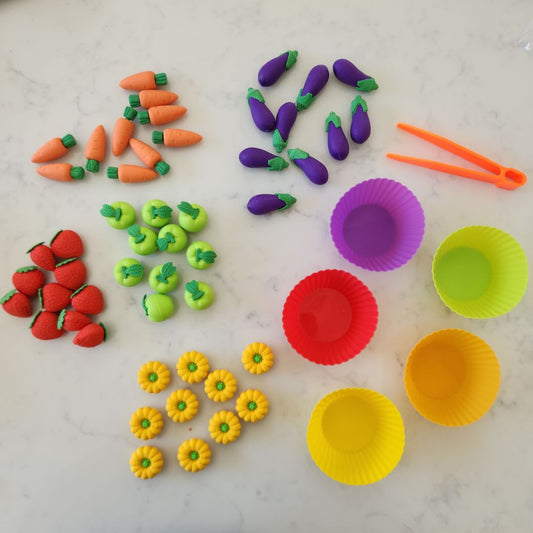 Fruit and Veg Colour and Counting Sorting Set