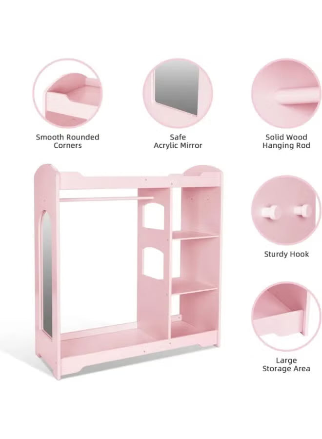 TookyToy Kids Wardrobe & Dress Up Station With Mirror