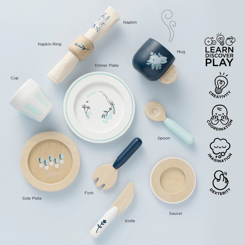 Le Toy Van Wooden Cutlery & Dinner Set