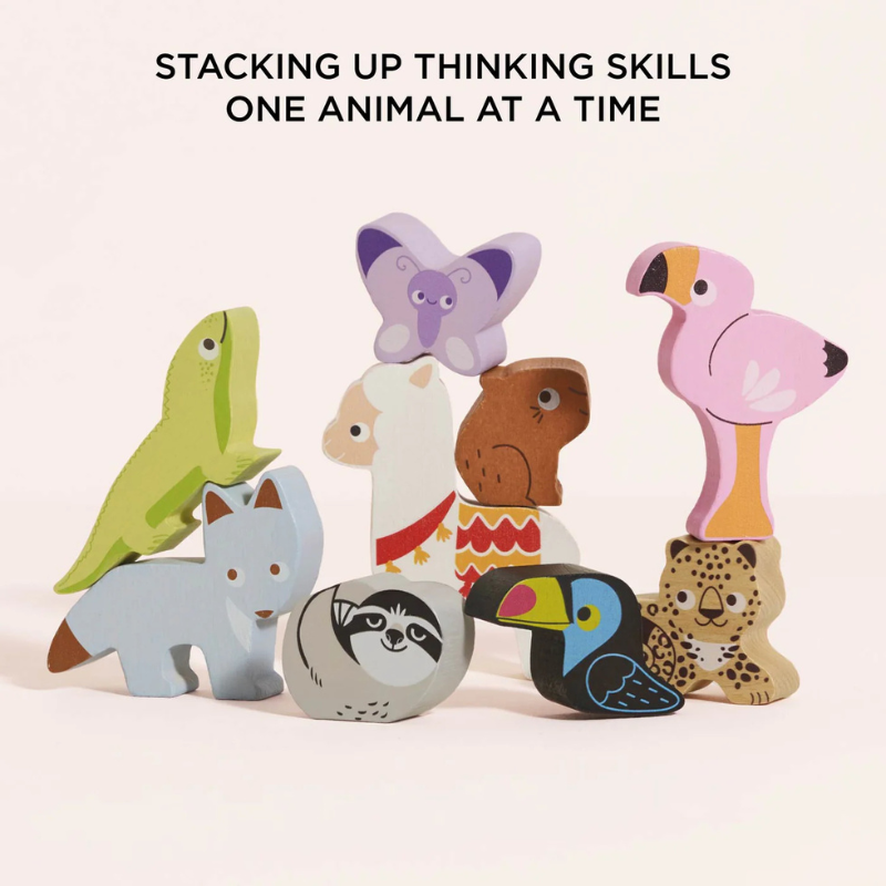 Le Toy Van Wooden Andes Stacking Animals & Bag