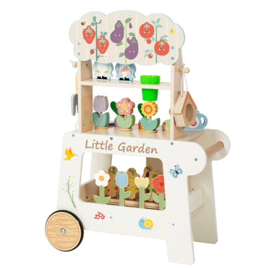 TookyToy Wooden Gardening Cart Set